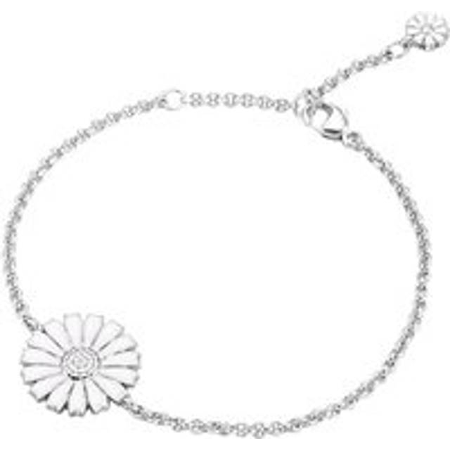 Georg Jensen Daisy Sterling Silver White Enamel Bracelet