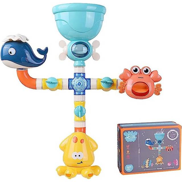 Baby Bath Tub Toys Shower Suction Cup Water Toddler Toys Set Pool Toys Whale Crab Octopus Toys Bathroom Gifts for Kids