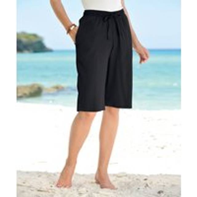 Crinkle Bermuda Shorts - Black - 20