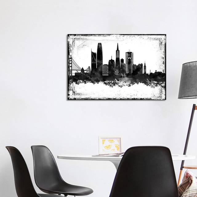San Francisco Skylines - Wrapped Canvas Painting (66.04cm H x 101.6cm W x 1.91cm D)