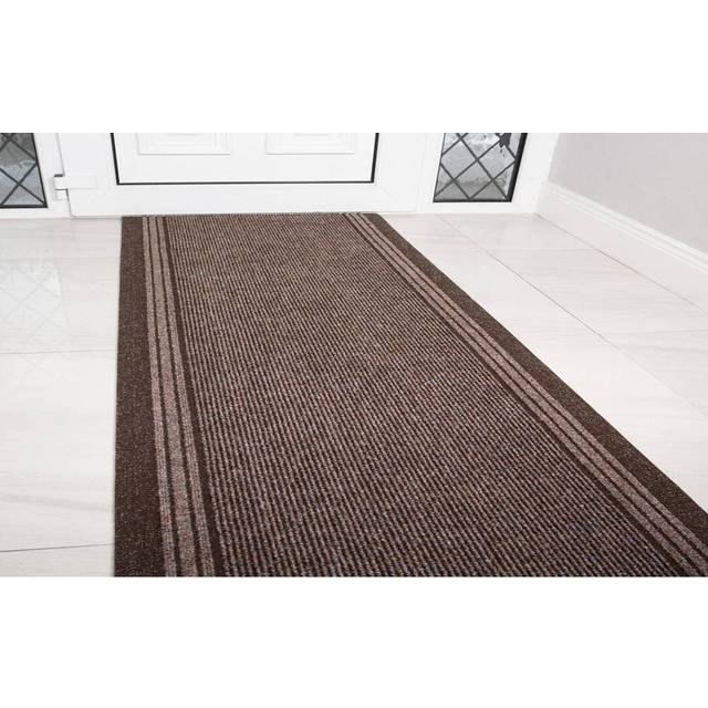 Latitude Run Pacjo Hard Wearing Rubber Door Mat Anthracite Runner 67 x 518.16cm