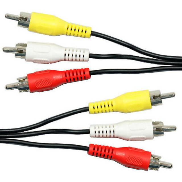 2m 3 RCA Male to Plug Cable Lead PHONO Audio & Video Composite AV TV DVD Wire