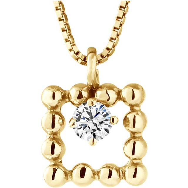 Diadema Womens - Necklace with Diamonds - Yellow Gold - White - One Size