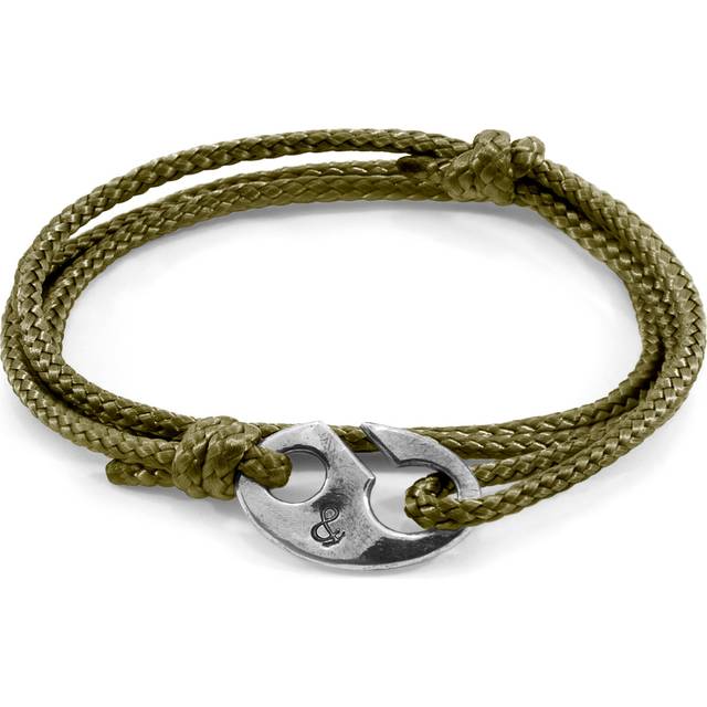 Windsor Silver and Rope Bracelet - Green - One Size