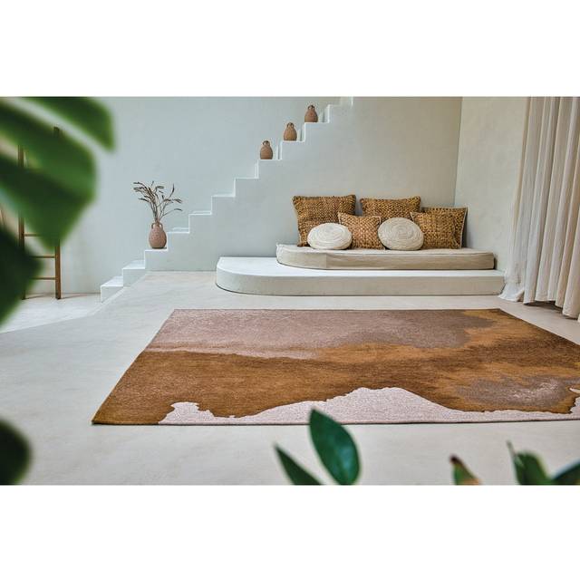 Flatweave Light Grey/Brown Rug - Brown;Light Grey (Round 240cm)