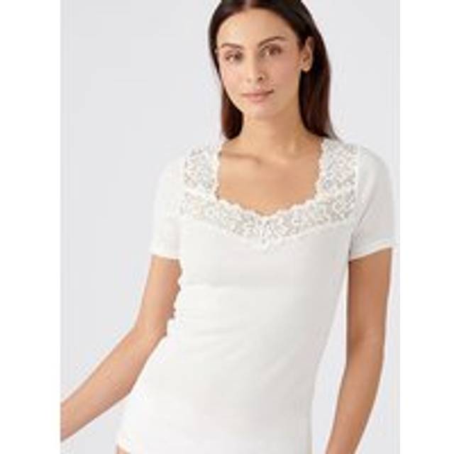 Thermal Soft Warmth Short Sleeved T-shirt - Off White - L