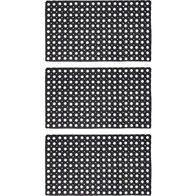 Jvl Rondo Doormat, 50X100Cm, Set Of 3, Black