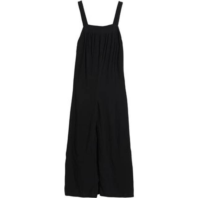 Topshop Woman Jumpsuit Black Size 8 Viscose, Linen