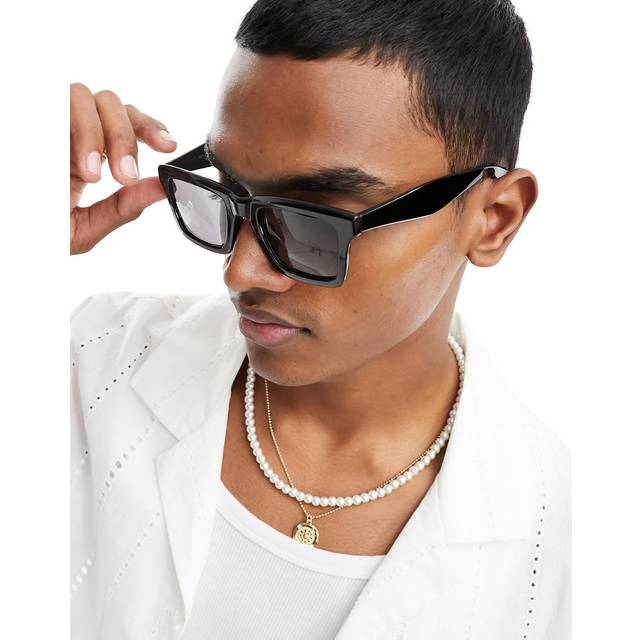 New Look Men's Black Square Frame Sunglasses