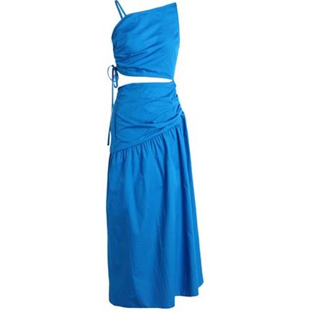 Topshop Woman Midi dress Azure Size 0 Cotton - Blue