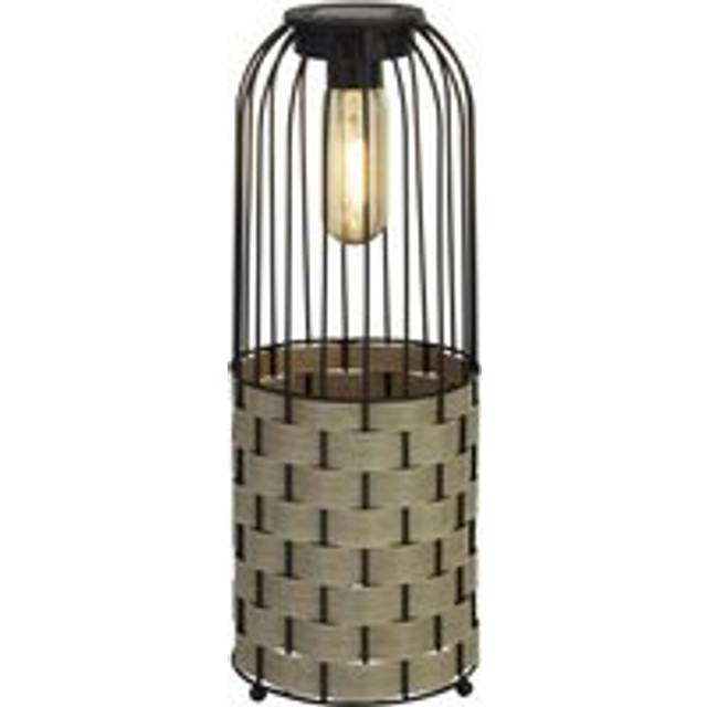 Large Rattan Solar Lantern - Black