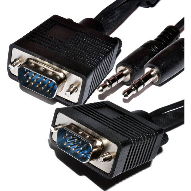 kenable VGA SVGA HD15 TV Video Cable with built in 3.5mm Jack Audio Lead 30m