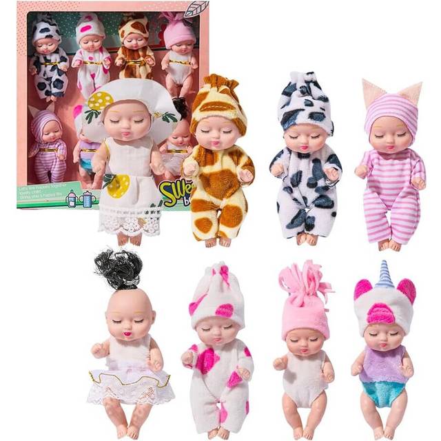 Reborn Dolls, Realistic Reborn Baby Dolls, Set of 8 Mini Dolls, Cute Newborn Reborn, Reborn Dolls Look Like Real Babies(Dolls With Closed Eyes)