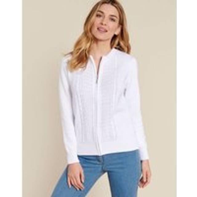 Zip Cardigan - White - 14/16