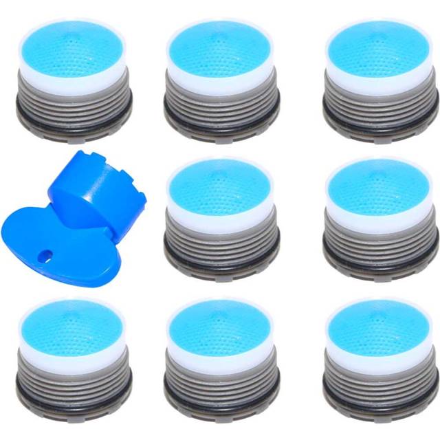 (8 Pack Plus 1 Key) Tap Aerator Water & Energy Saving, Replacement core Flow restrictor, Reduce Bills  18.5mm 4 per minute +1 Key