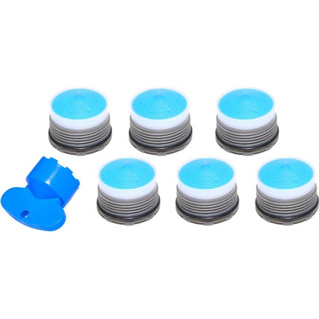 (6 Pack Plus 1 Key) Tap Aerator Water & Energy Saving, Replacement core Flow restrictor, Reduce Bills  18.5mm 4 per minute +1 Key