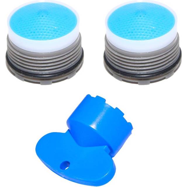 (2 Pack Plus 1 Key) Tap Aerator Water & Energy Saving, Replacement core Flow restrictor, Reduce Bills  18.5mm 4 per minute +1 Key