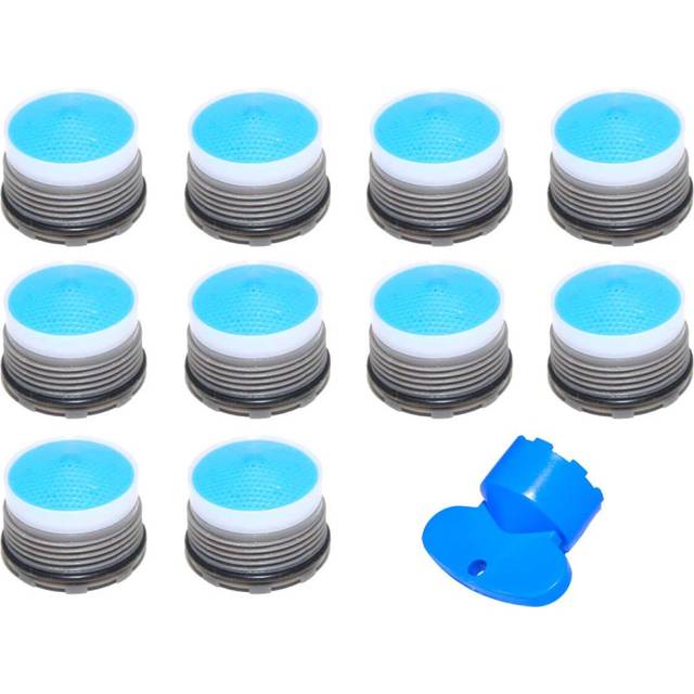 (10 Pack Plus 1 Key) Tap Aerator Water & Energy Saving, Replacement core Flow restrictor, Reduce Bills  18.5mm 4 per minute +1 Key