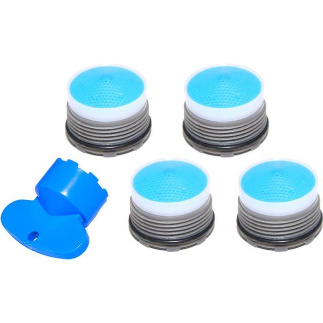 (4 Pack Plus 1 Key) Tap Aerator Water & Energy Saving, Replacement core Flow restrictor, Reduce Bills  18.5mm 4 per minute +1 Key