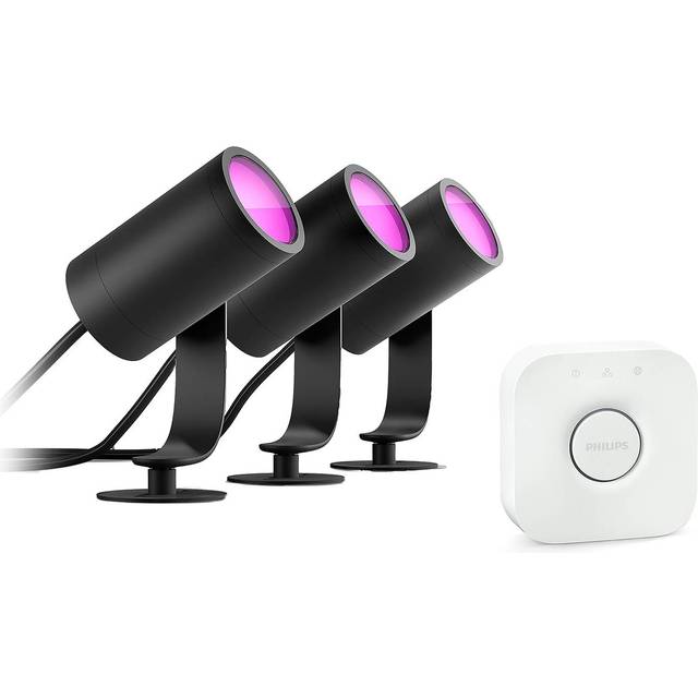 Philips Hue LED-spot Lily, set om 3, bro, RGB, CCT, IP65