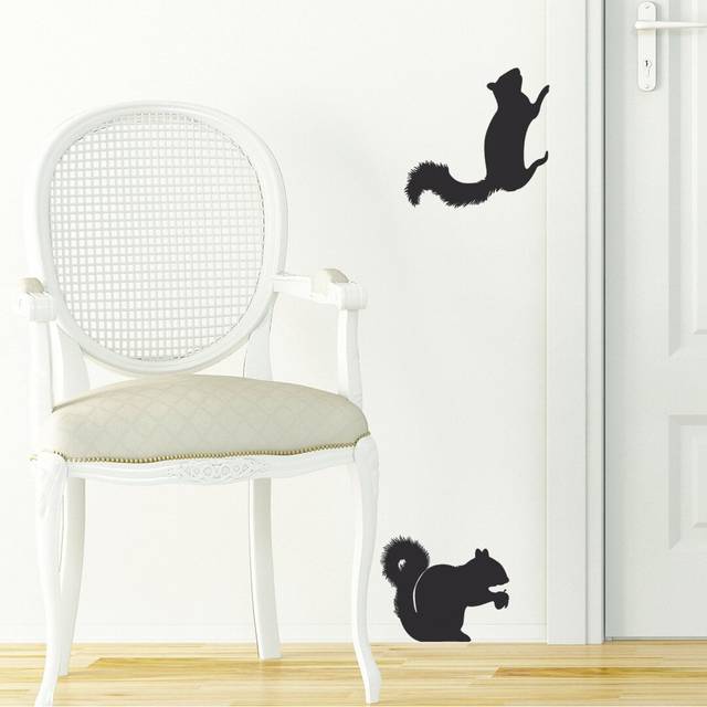 2 Piece Squirrel Wall Sticker Set - Blue