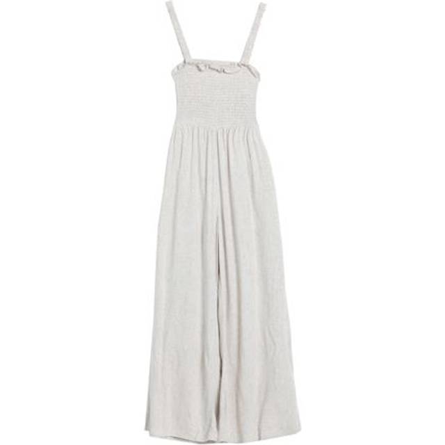 Topshop Woman Jumpsuit Beige Size 10 Viscose, Linen