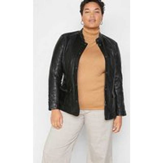 bonprix Long Sleeve Leather Jacket - Black