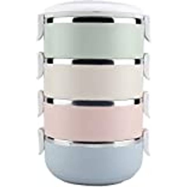 Thermal Lunch Box, Tiffin Carrier Portable Stainless Steel Thermal Lunch Box Container Bento Box Food Container (4 Layers)