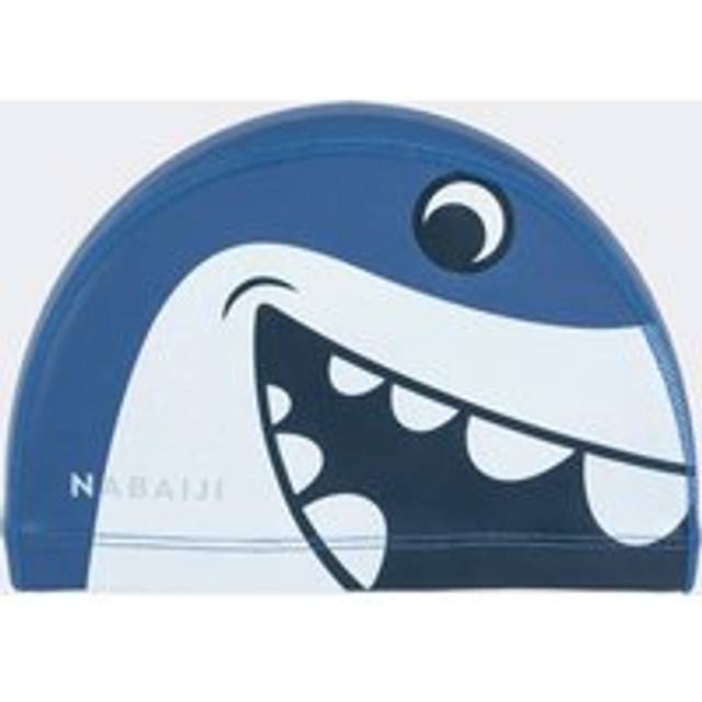 Coated Mesh Swim Cap - Printed Fabric - Size S - Shark Blue