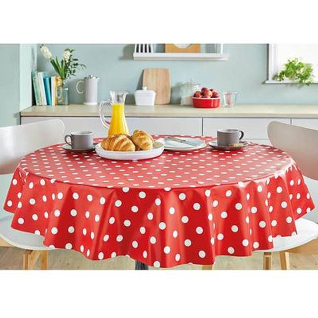 Pvc Wipe Clean Table Cloth 137cm Square in Latte Spot