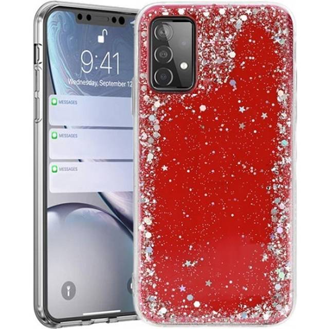 Samsung Galaxy A52 Skal Glitter Röd