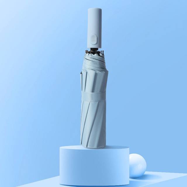 Xiaomi automatisk paraply parasoll för män och kvinnor 10 paraply ben svart lim solskyddsmedel anti-ultraviolett parasoll - Himmelsblå