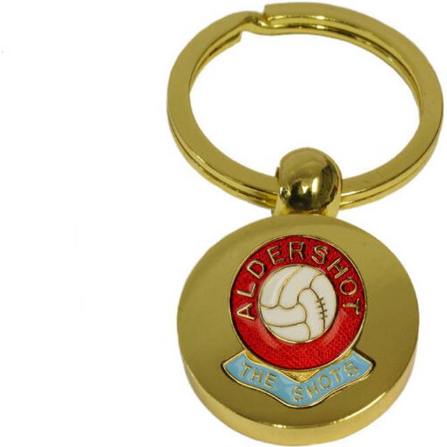 Aldershot Town football club gold disc keyring
