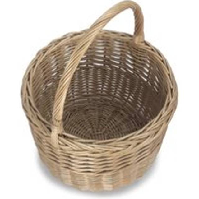 Wicker Round Orchard Shopping Basket - Antique Wash