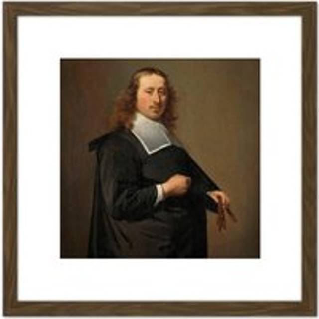 Everdingen Willem Baert Burgomaster Amsterdam 8X8 Inch Square Wooden Framed Wall Art Print Picture with Mount - Brown - One Size
