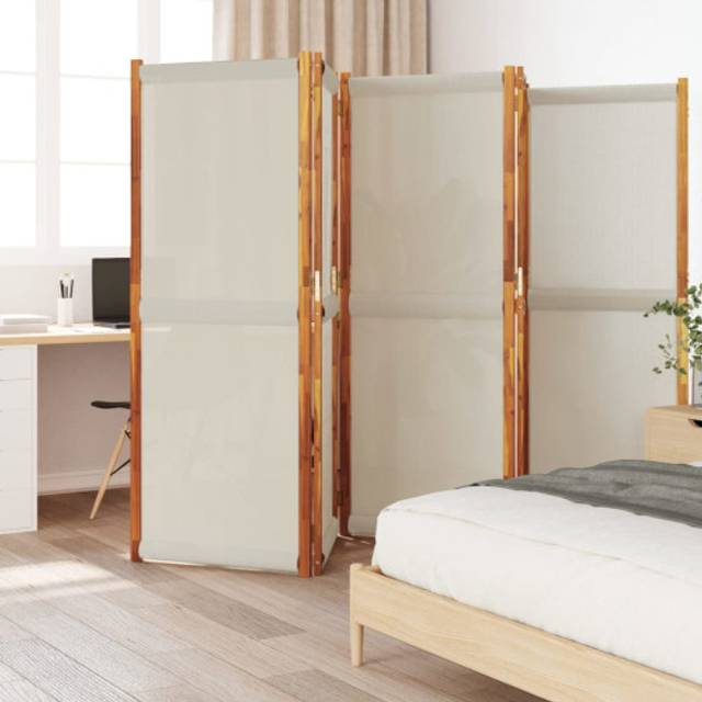 vidaXL 5-Panel Room Divider Light Grey 350x180 cm