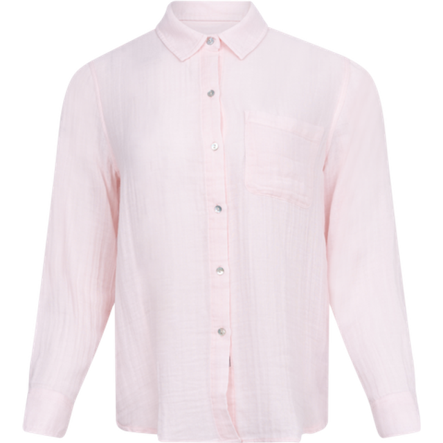 Ellis Gauze Button-Down Shirt - PETAL - X-Large