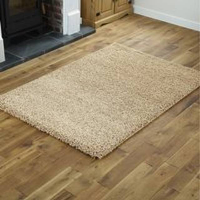 Soft Fluffy 5cm Thick Pile Shaggy Area Rugs for Living Room, Bedroom - Light Beige - 120cm x 170cm