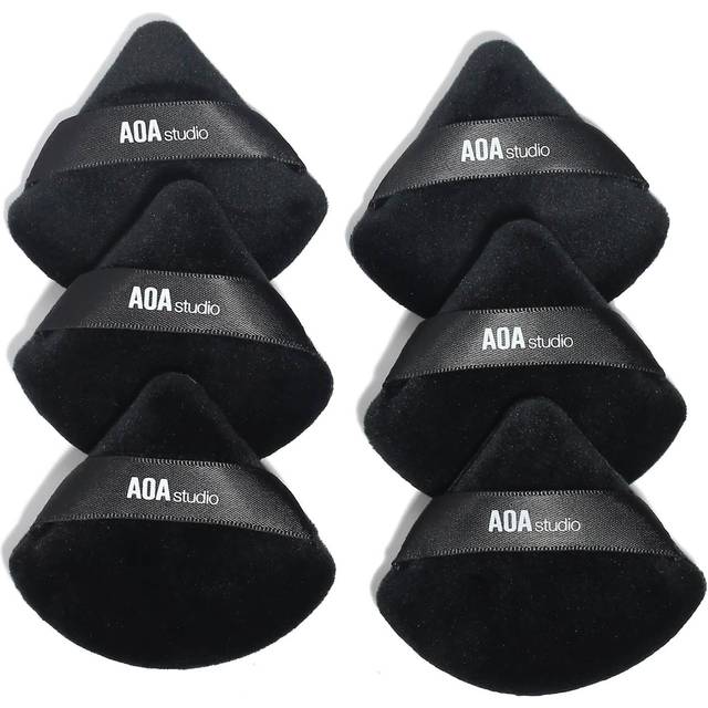 AOA Studio Velvet Puffs Makeup Puff Set of 6 Loose Powder Body Powder  Velour Makeup Blender Sponge Foundation Blending Sponges Set Beauty M