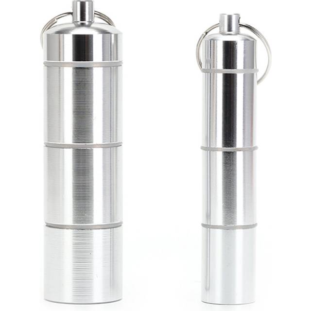 1PCS WaterProof Aluminum Drug Pill Cases Bottle Holder Container For Medicines Pillbox Worldwide Keychain Pill Box