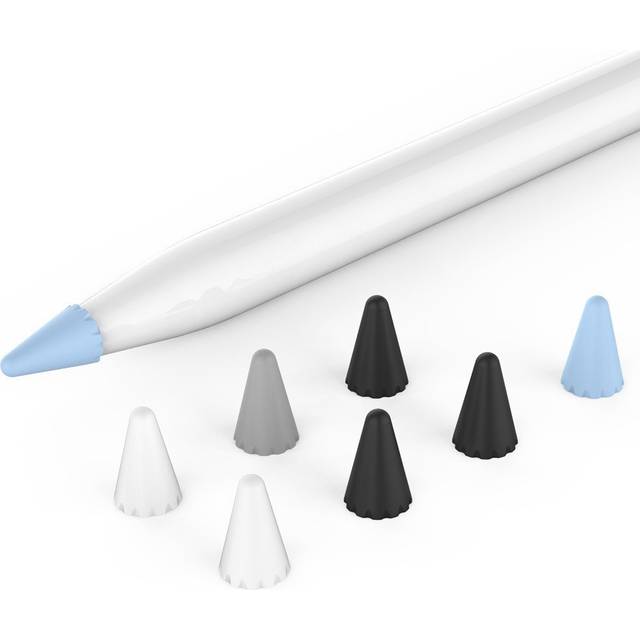 Apple Pencil 1st & 2nd Gen Pen Tip Cover - 8 Stycken - Blå / Svart / Grå / Vit