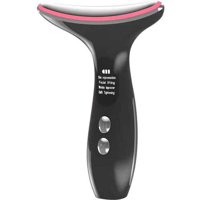 (Black) Lifting Machine Neck Massage Tool Skin Care EMS LED Photon Firming Rejuvenation Anti Wrinkle