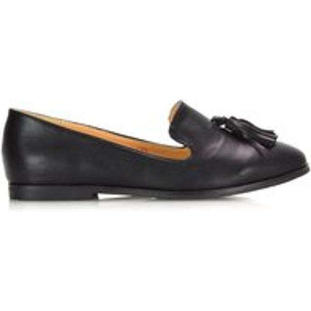 'Betsy' Flat Pointed Toe Tassel Loafer Shoes - Black - 5
