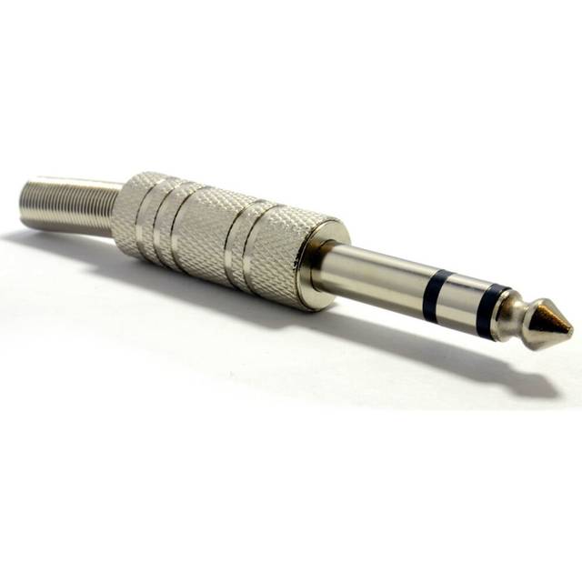kenable 6.35mm METAL Stereo Jack Plug & Strain Relief Solder End