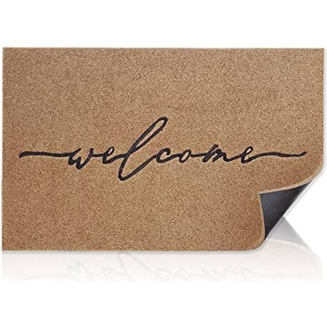 Welcome Mats for Front Door Large 90 x 60 cm with Durable Non Slip Rubber Backing Ultra Absorb Mud Easy Clean Entry Door mat for Indoor High Traffic