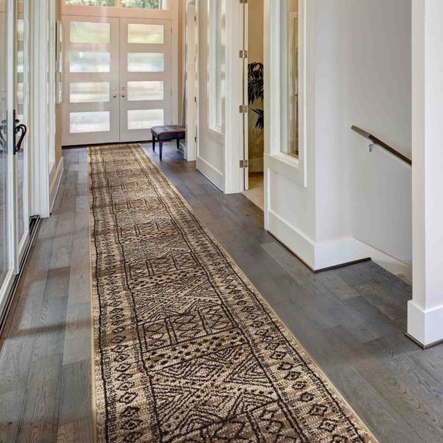 Afrikans Taupe Hallway Carpet Runner LENGTH: Select Length: 420cm, Width: Select Width: 60cm