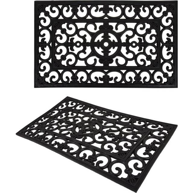 (45 x 75cm) Heavy Duty Rubber Door Mat Wrought Anti Slip