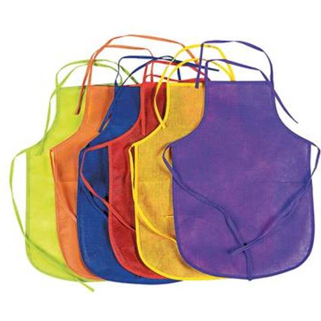 12 Pack Assorted Children's Artists Aprons - Kitchen or Classroom