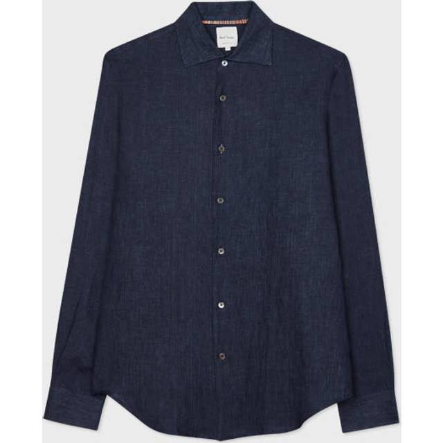 Paul Smith Slim-Fit Navy Linen Shirt Blue