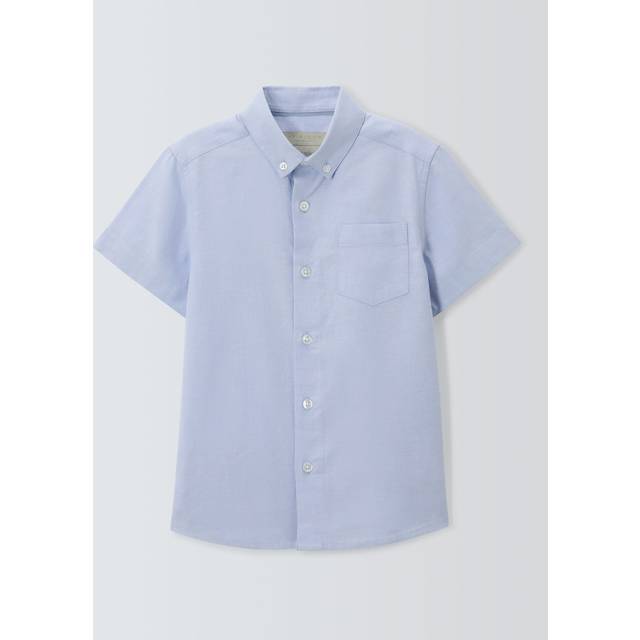 John Lewis Heirloom Collection Kids' Oxford Short Sleeve Shirt, Blue